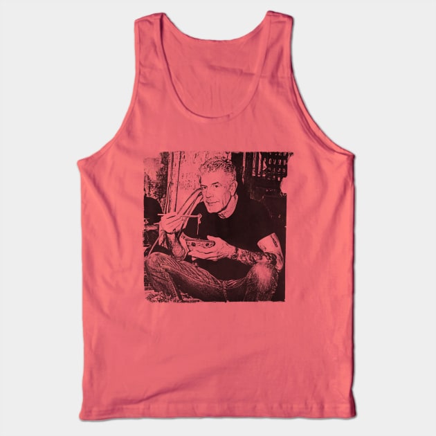 Anthony Bourdain With Noodle Tank Top by Knockbackhaunt